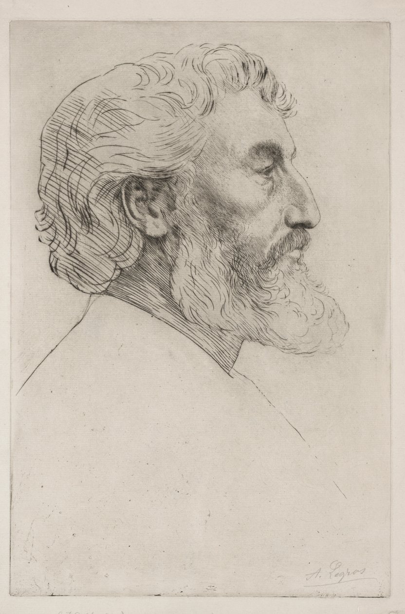 Sir Frederick Leightonin muotokuva (ensimmäinen levy) tekijältä Alphonse Legros