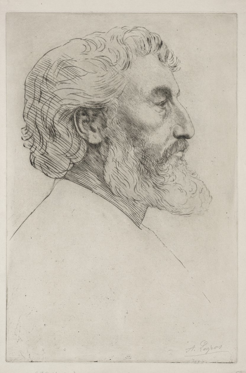 Sir Frederick Leightonin muotokuva (ensimmäinen levy) tekijältä Alphonse Legros