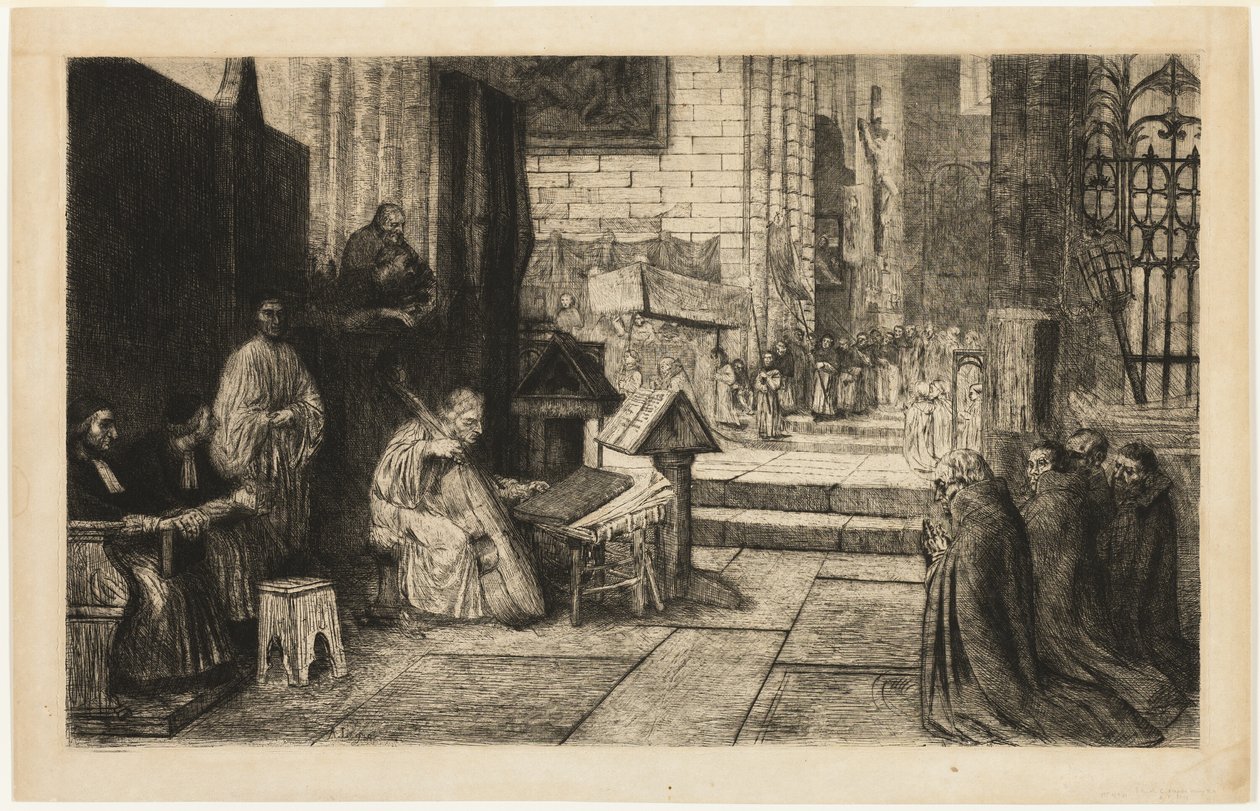 Kulkue espanjalaisessa kirkossa tekijältä Alphonse Legros
