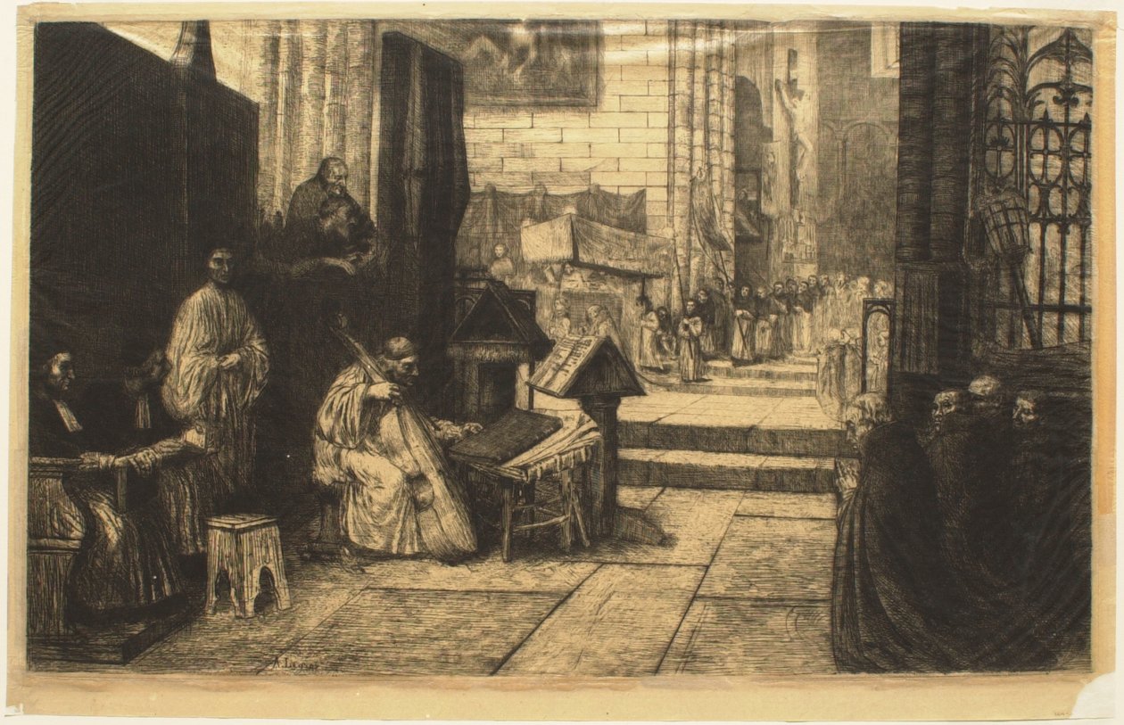 Kulkue espanjalaisessa kirkossa tekijältä Alphonse Legros