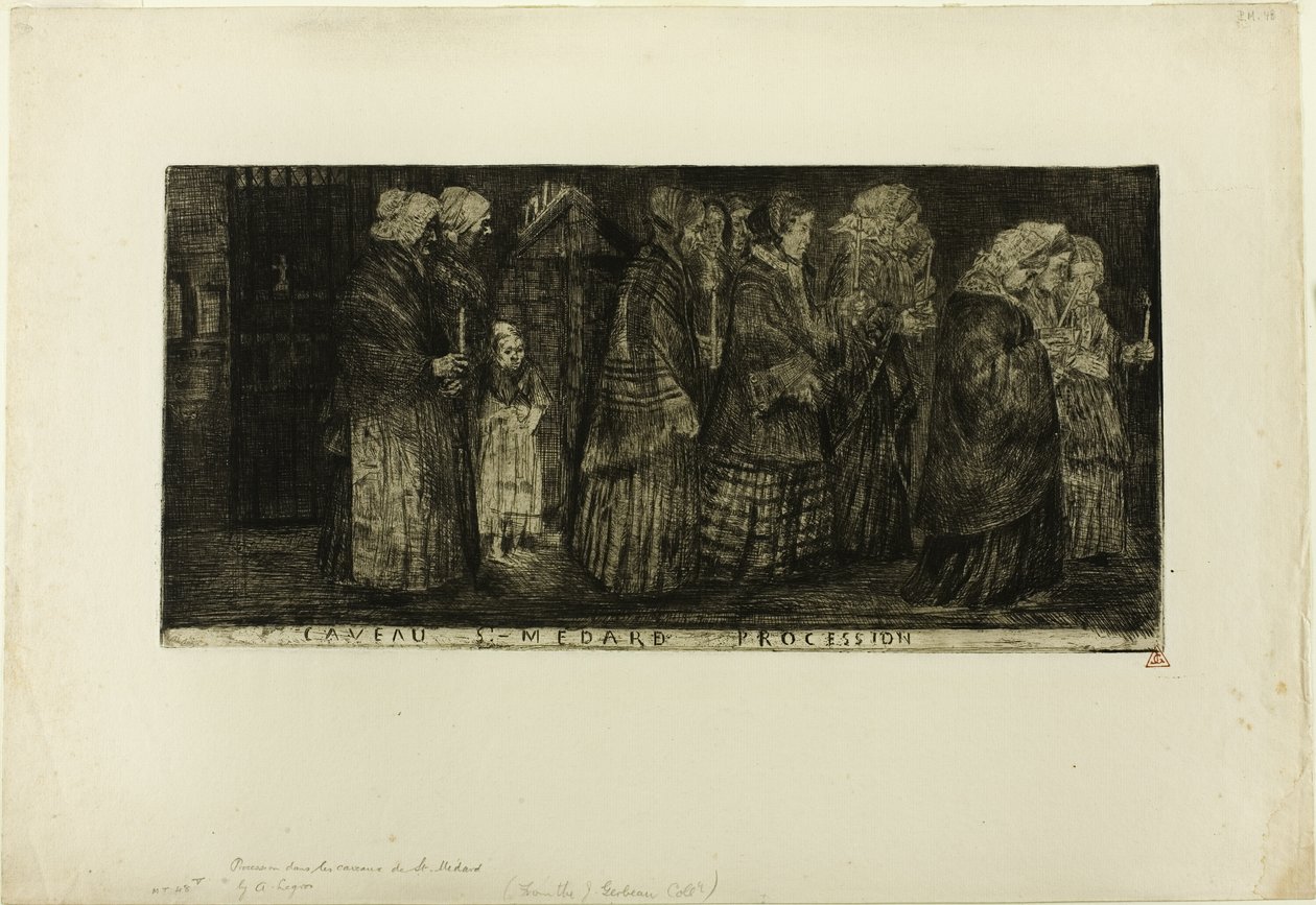 Kulkue Pyhän Medardin kryptassa tekijältä Alphonse Legros