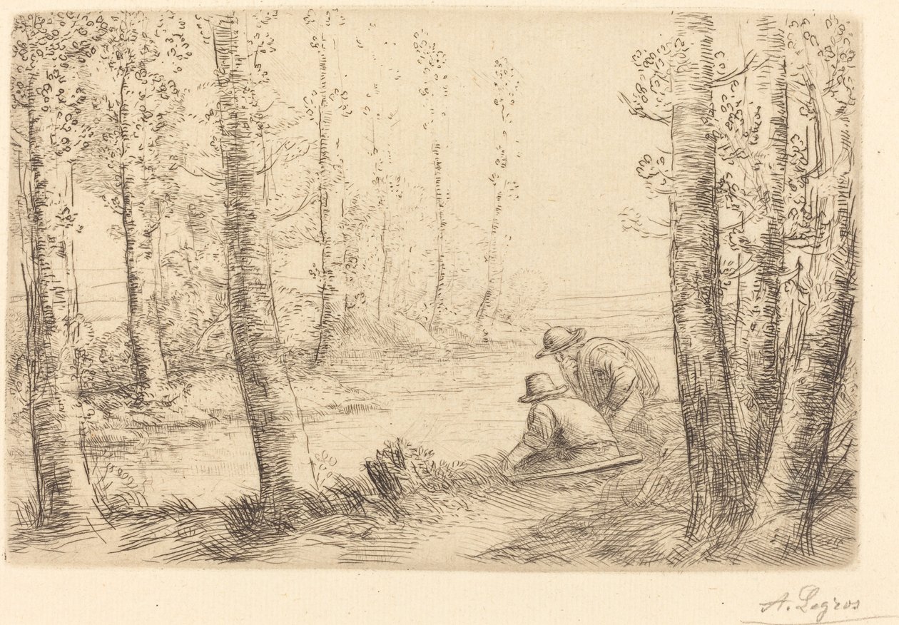 Lepo joen rannoilla (Repos au bord de la riviere) tekijältä Alphonse Legros
