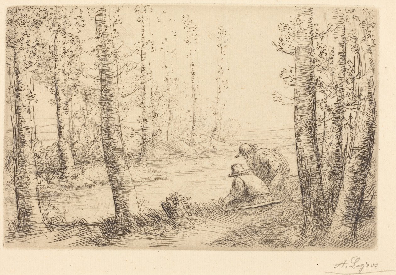 Lepo joen rannalla (Repos au bord de la rivière) tekijältä Alphonse Legros