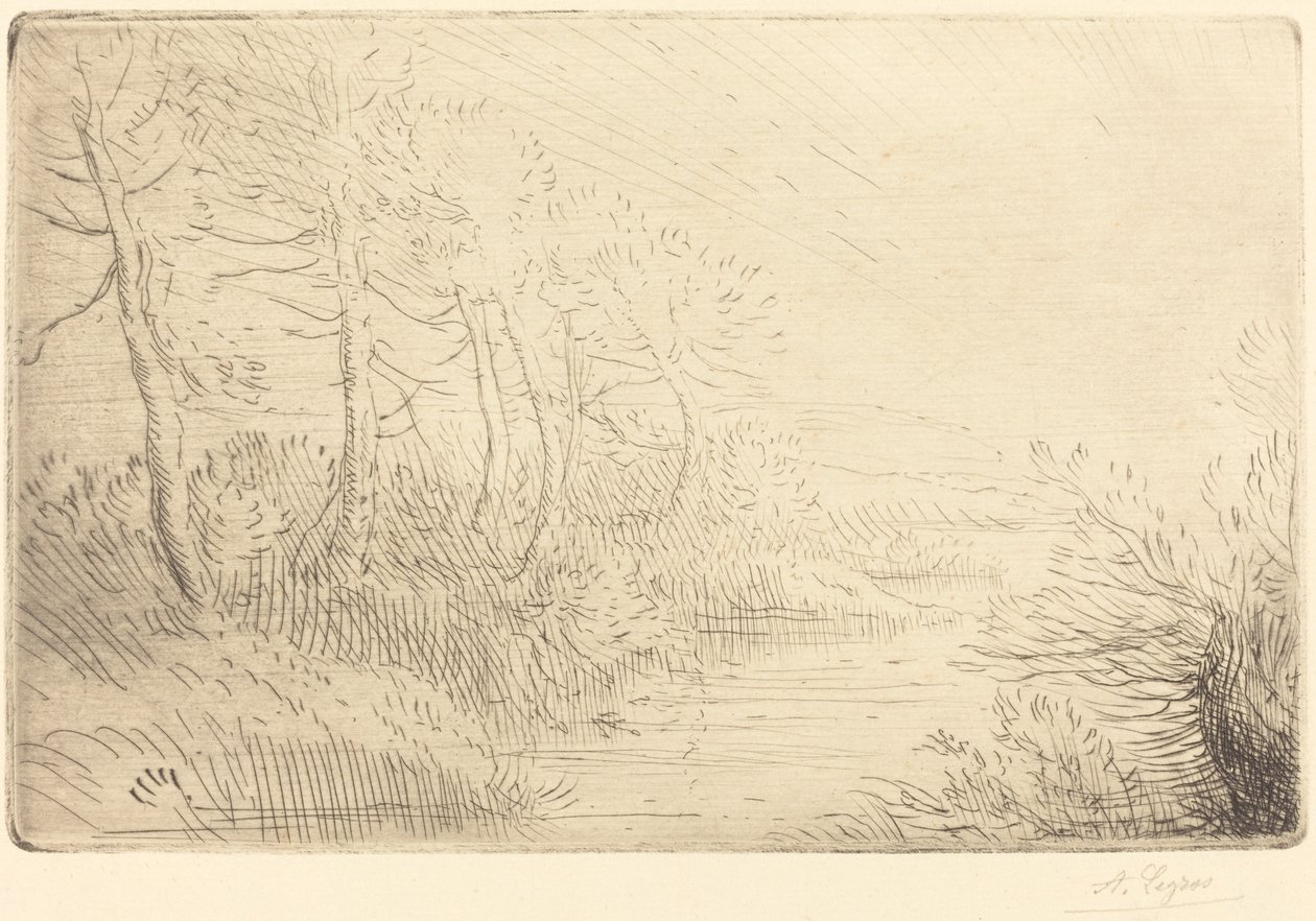 Bord de la Rivieren joenranta. tekijältä Alphonse Legros
