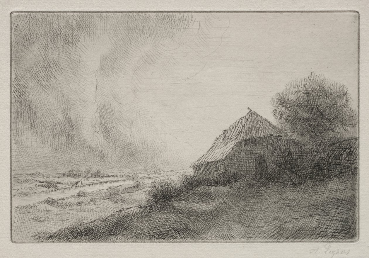 Raunioitu talo rinteessä tekijältä Alphonse Legros