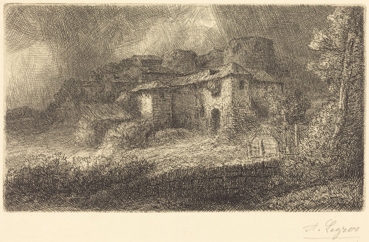 Linnan rauniot (Les ruines du château) tekijältä Alphonse Legros