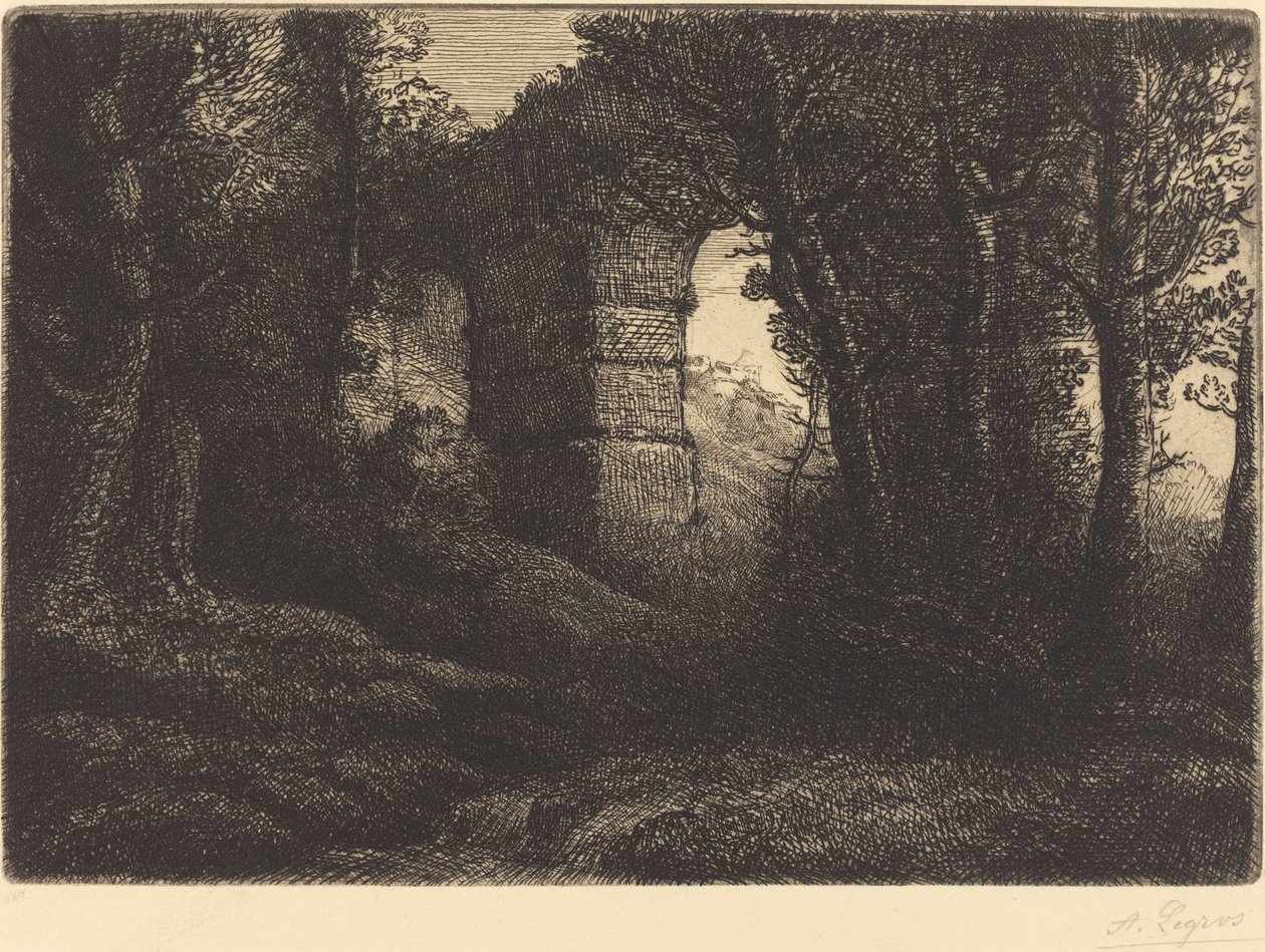 Muinaisen akveduktin rauniot tekijältä Alphonse Legros