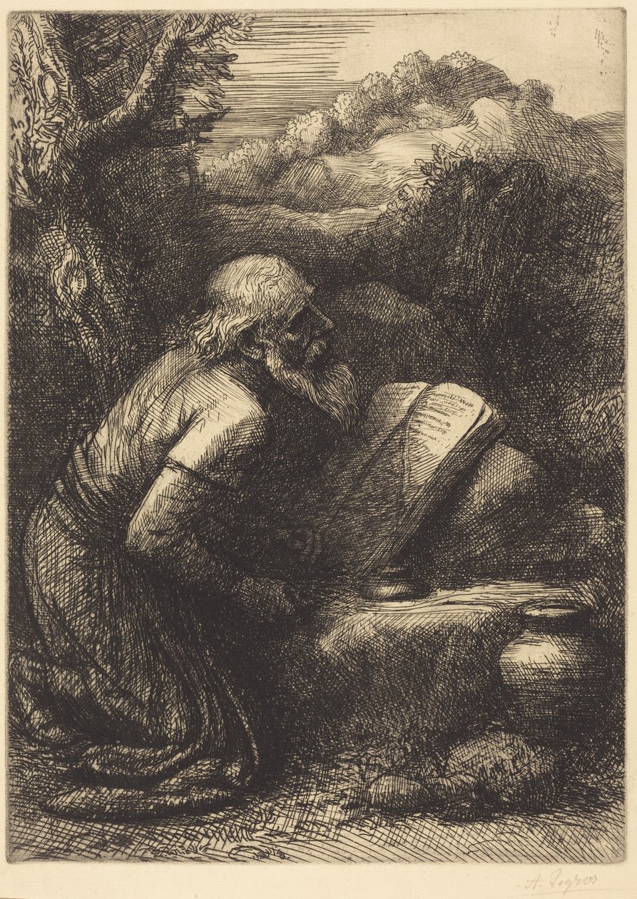 Pyhä Hieronymus, 2. levy tekijältä Alphonse Legros
