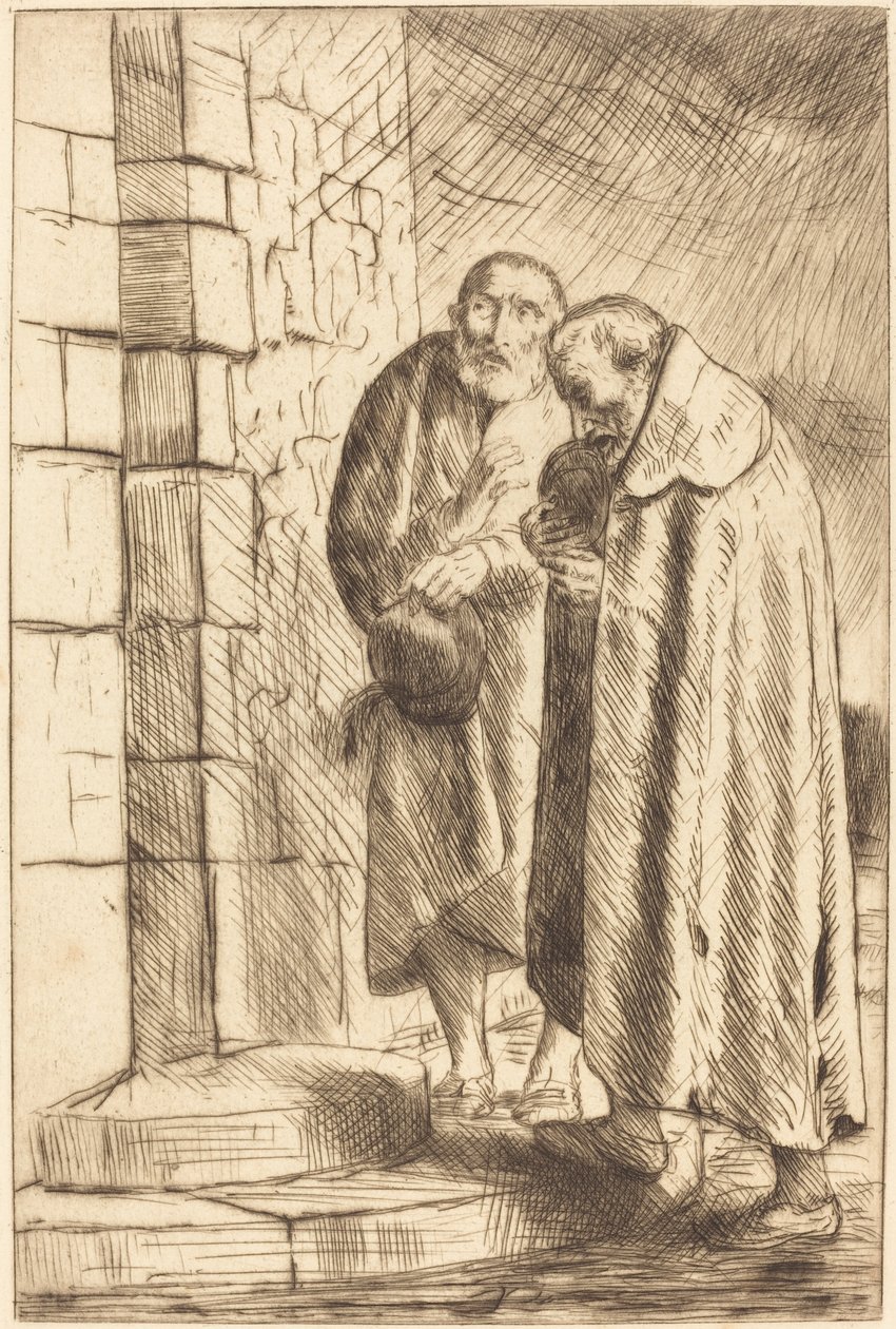 Pyhä Pietari ja pyhä Paavali M. Richardin ovessa (St. Pierre et St. Paul a la porte de M. Richard tekijältä Alphonse Legros