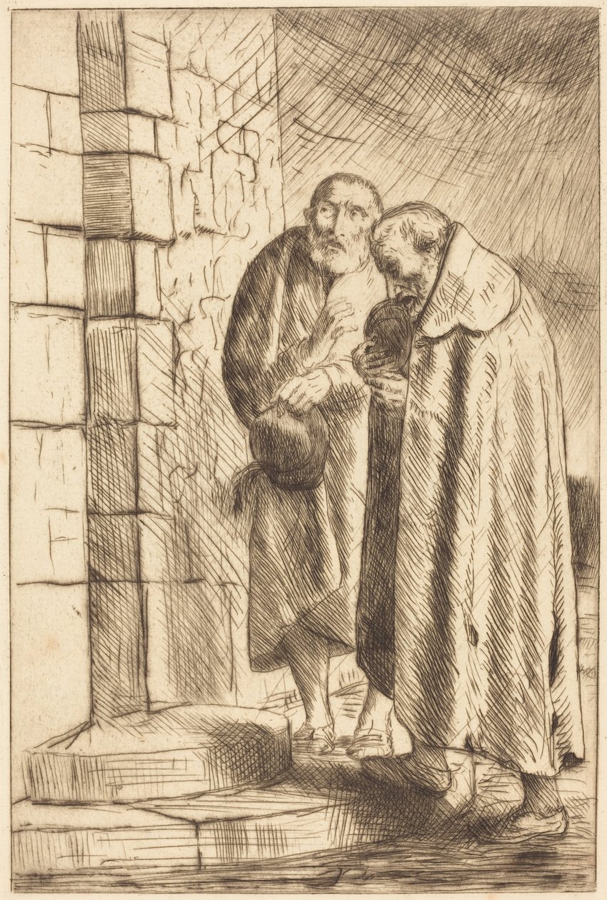 Pyhä Pietari ja pyhä Paavali herra Richardin ovella tekijältä Alphonse Legros