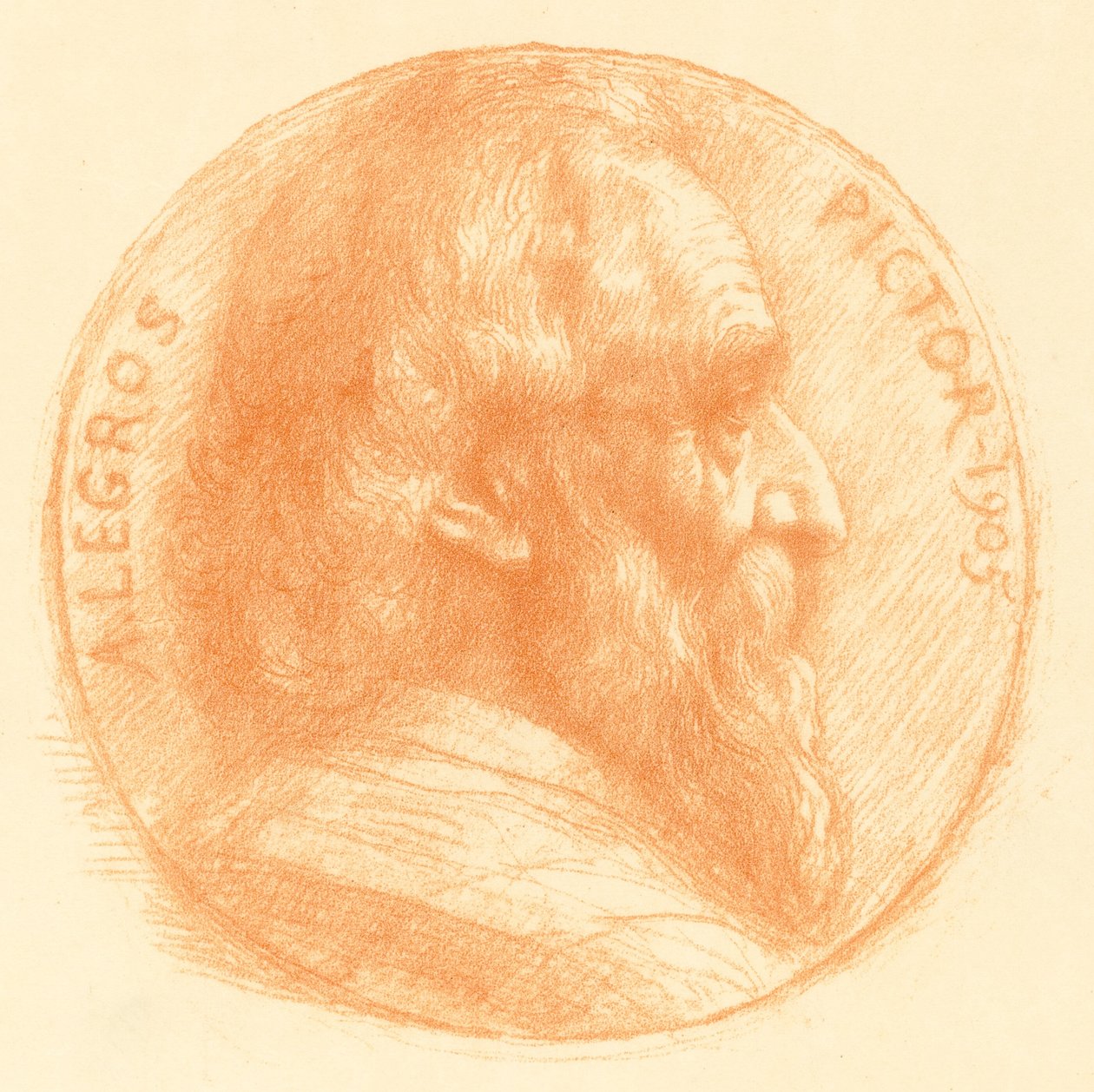 Autoretrat, medalló, núm.2, 11è plat finlandès tekijältä Alphonse Legros