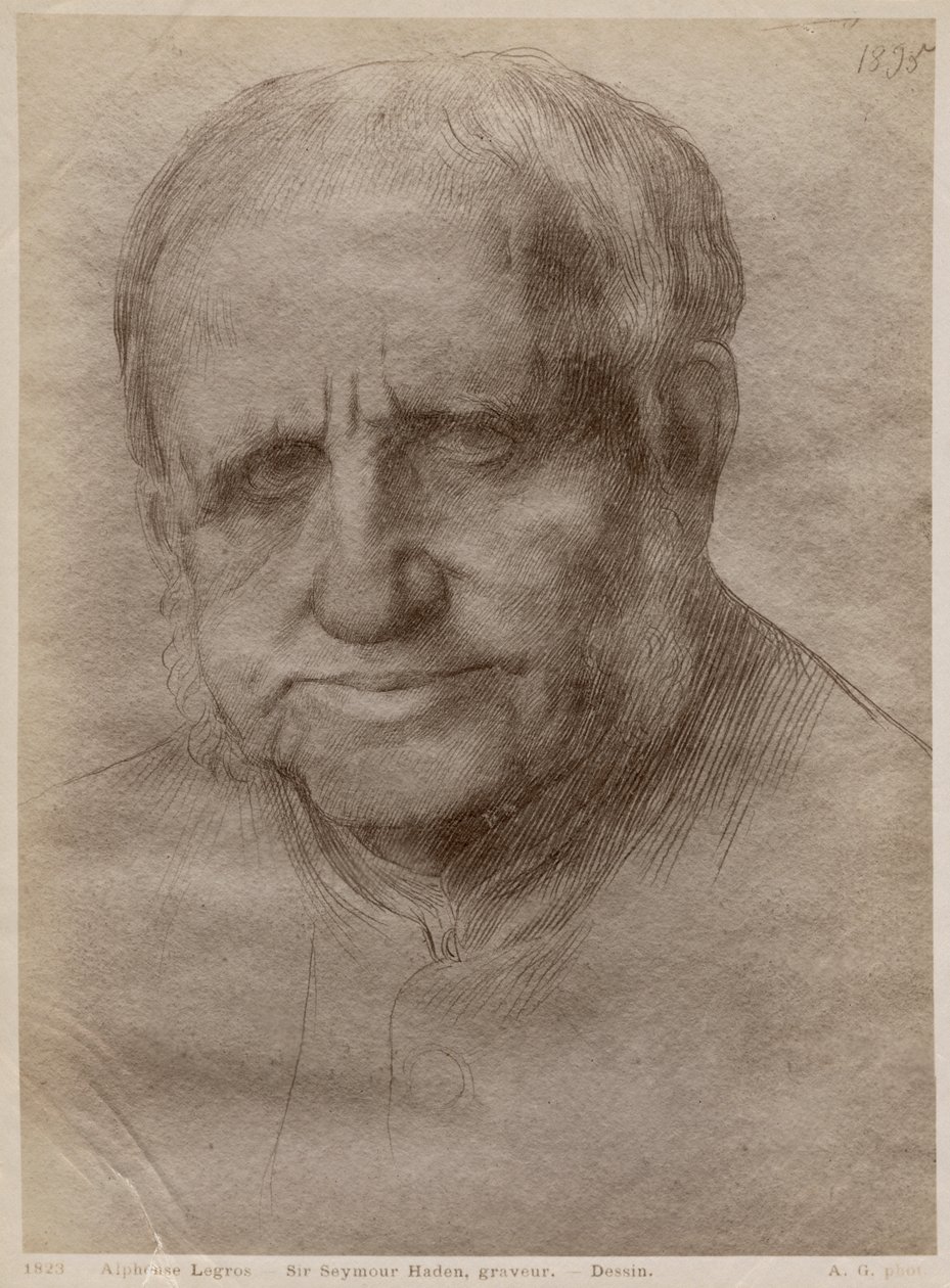 Sir Francis Seymour Haden, etcher, 1895 (kultapiste paperilla) (katso myös 414599) tekijältä Alphonse Legros