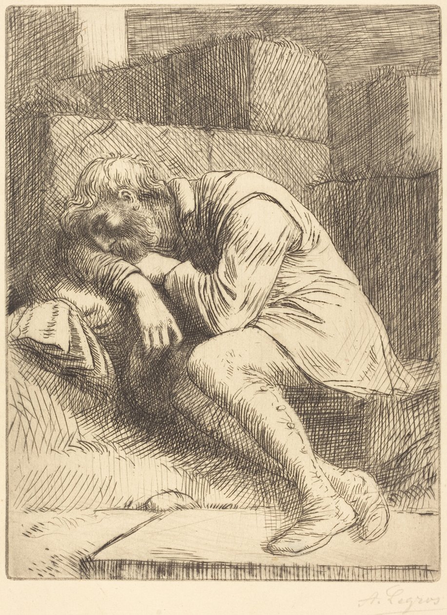 Sleeping Beggar (Nukkuva kerjäläinen) tekijältä Alphonse Legros