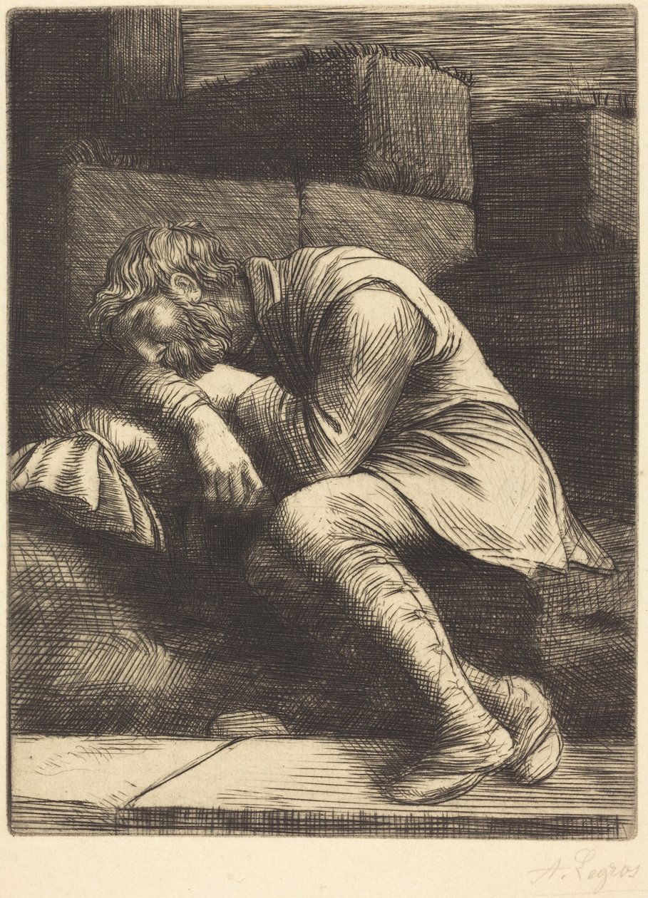 Sleeping Beggar (Nukkuva kerjäläinen) tekijältä Alphonse Legros