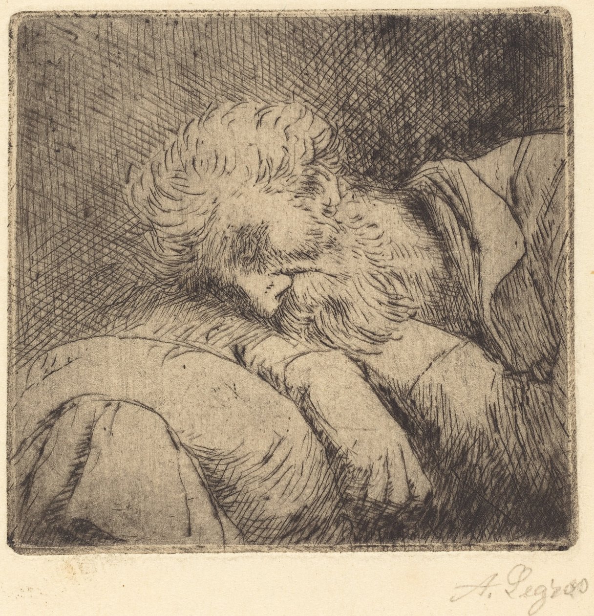 Nukkuva kerjäläinen Nukkuva kerjäläinen. tekijältä Alphonse Legros