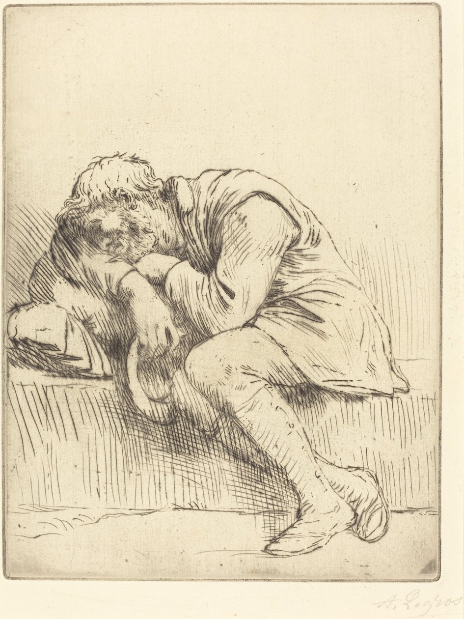 Nukkuva kerjäläinen Nukkuva kerjäläinen. tekijältä Alphonse Legros
