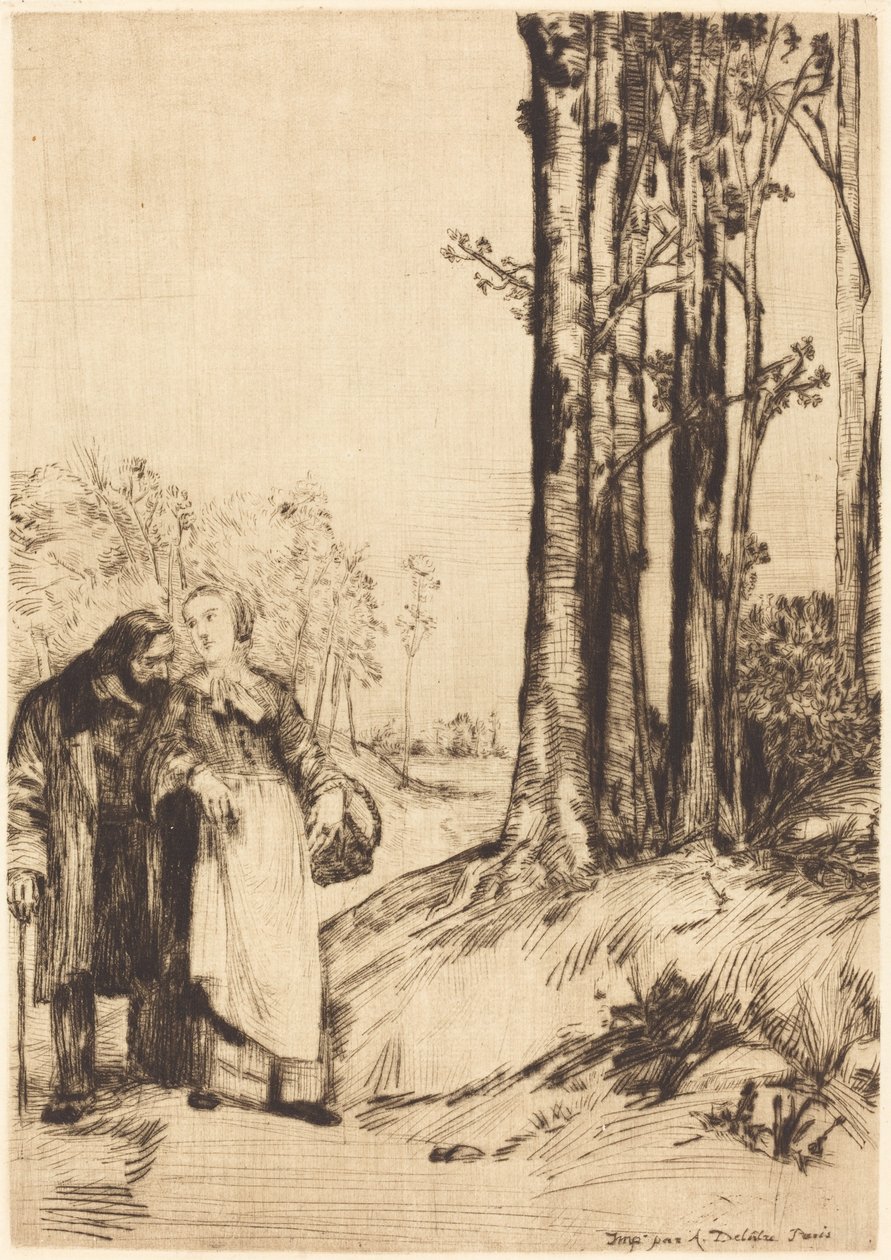 Toipilaskävely (La promenade du convalescent) tekijältä Alphonse Legros