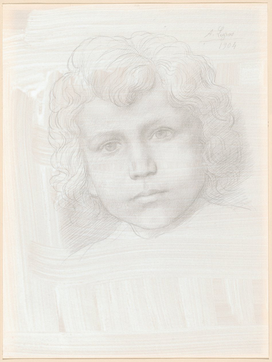 Tutkimus Cupidosta (tytön pää) tekijältä Alphonse Legros