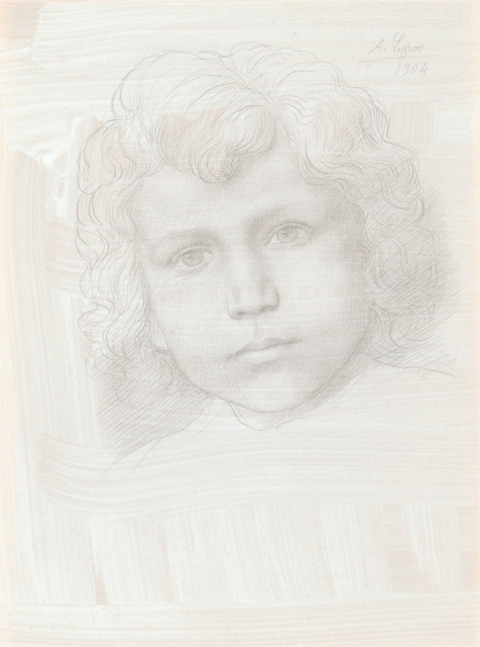 Tutkimus tytön Amorin päästä, 1904. tekijältä Alphonse Legros