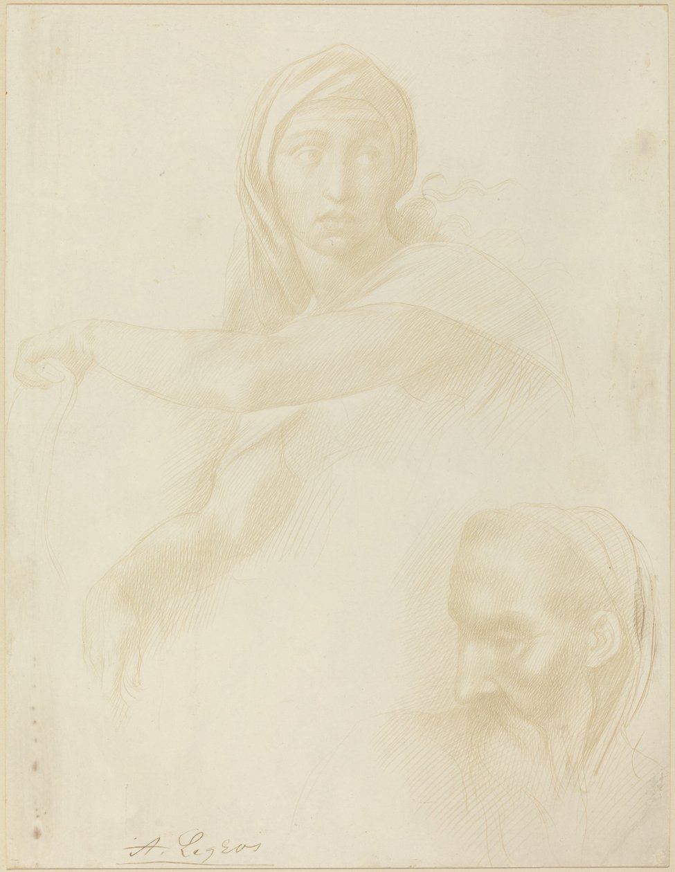 Tutkimus Delphic Sibylistä, miehen päästä. tekijältä Alphonse Legros