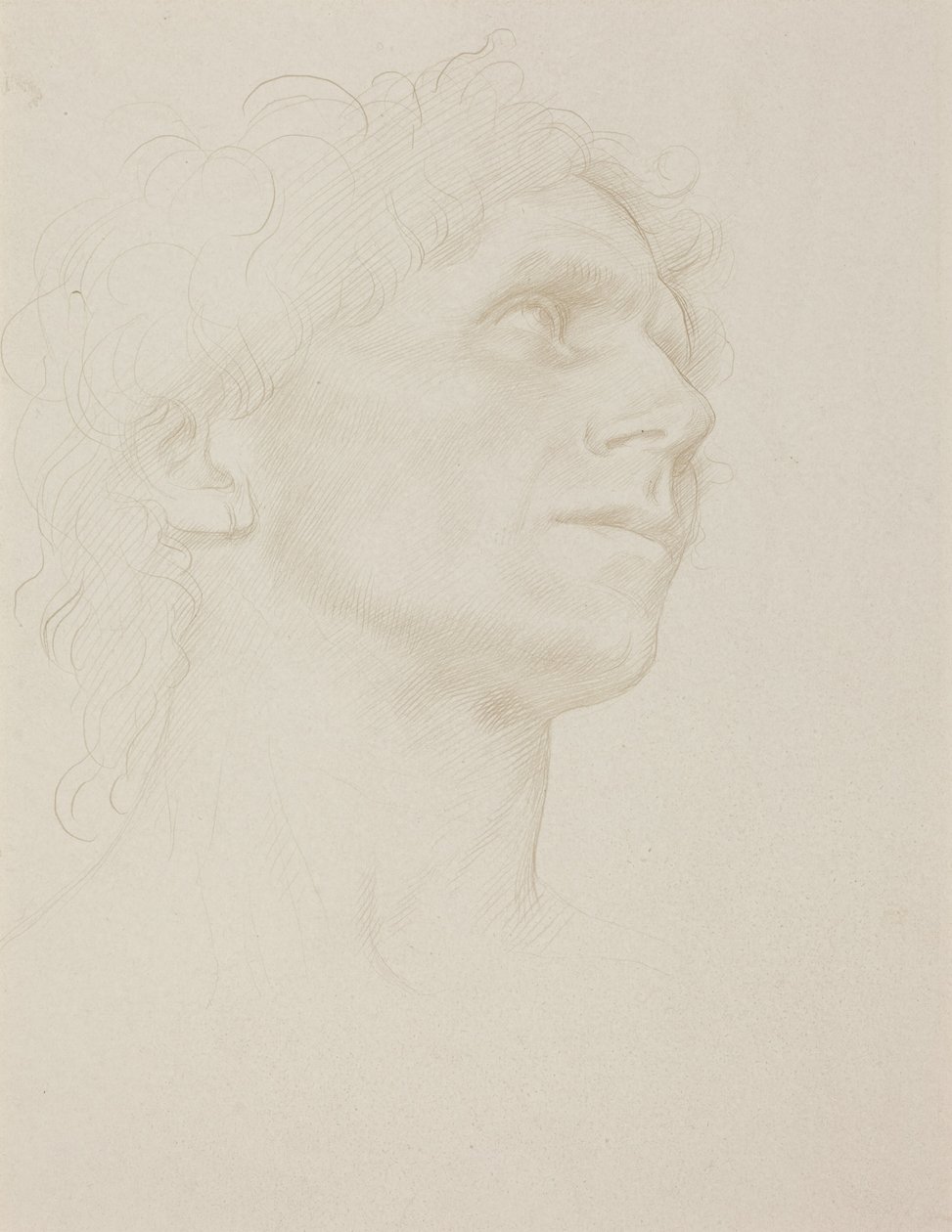 Tutkimus naisen päästä, oikealle kääntyneenä tekijältä Alphonse Legros
