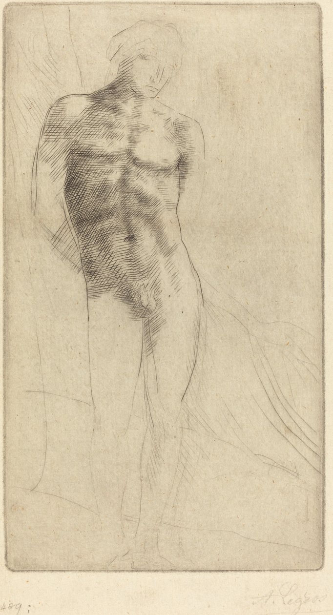 Tutkimus alastonhahmosta Etude de figure nue. tekijältä Alphonse Legros