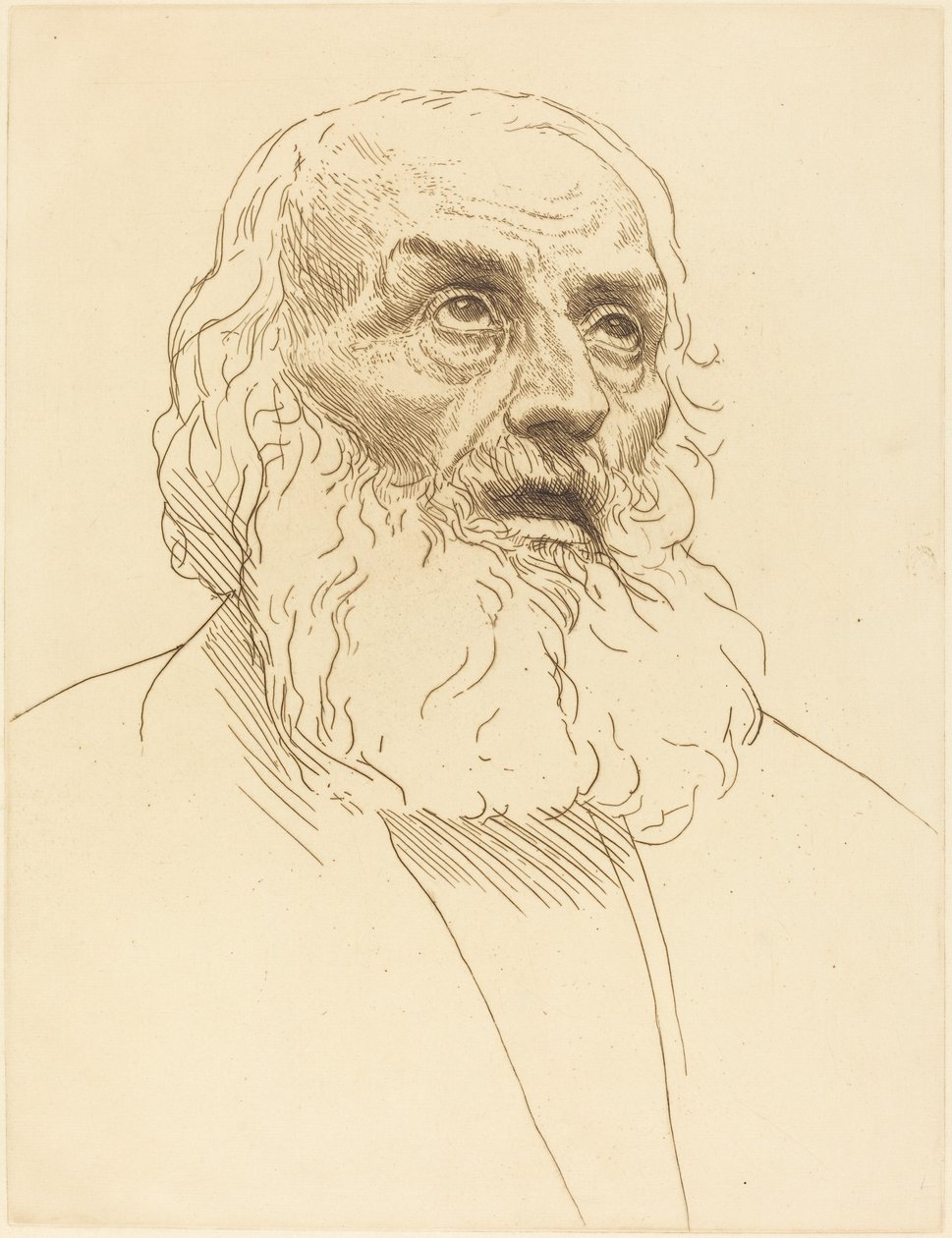 Tutkimus vanhasta miehestä Etude de vieillard. tekijältä Alphonse Legros