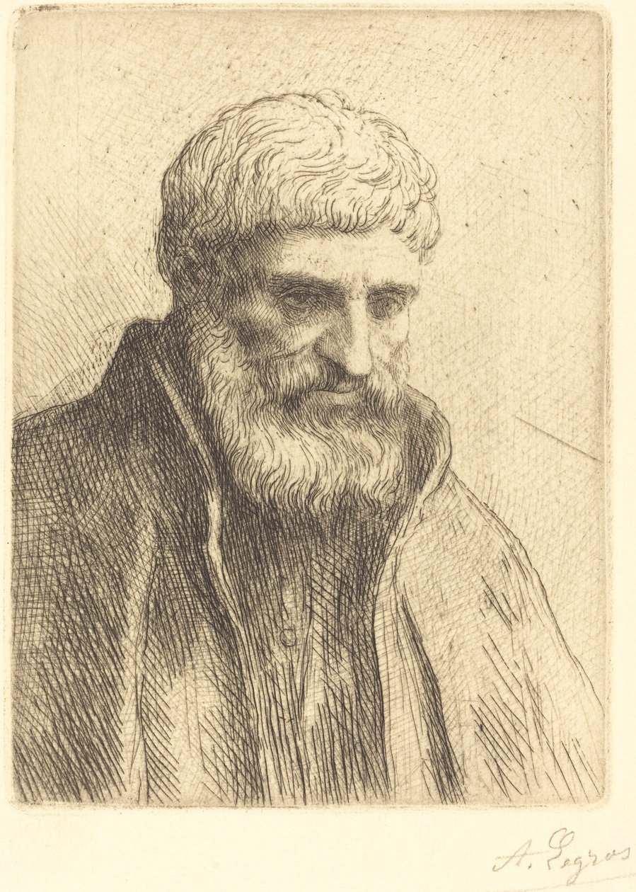 Tutkimus vanhasta miehestä Etude de vieillard. tekijältä Alphonse Legros