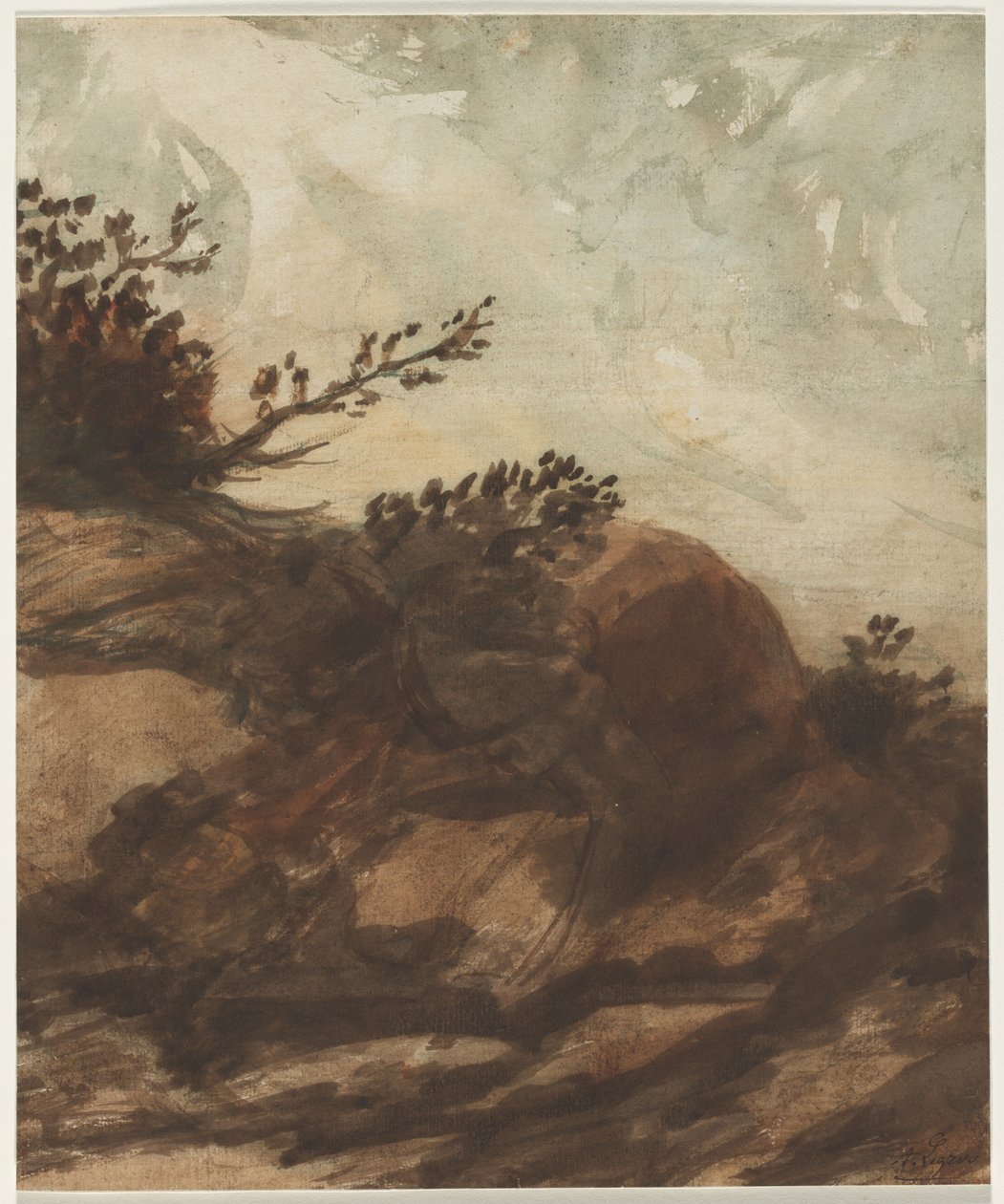 Auringonlasku kukkulan yli tekijältä Alphonse Legros