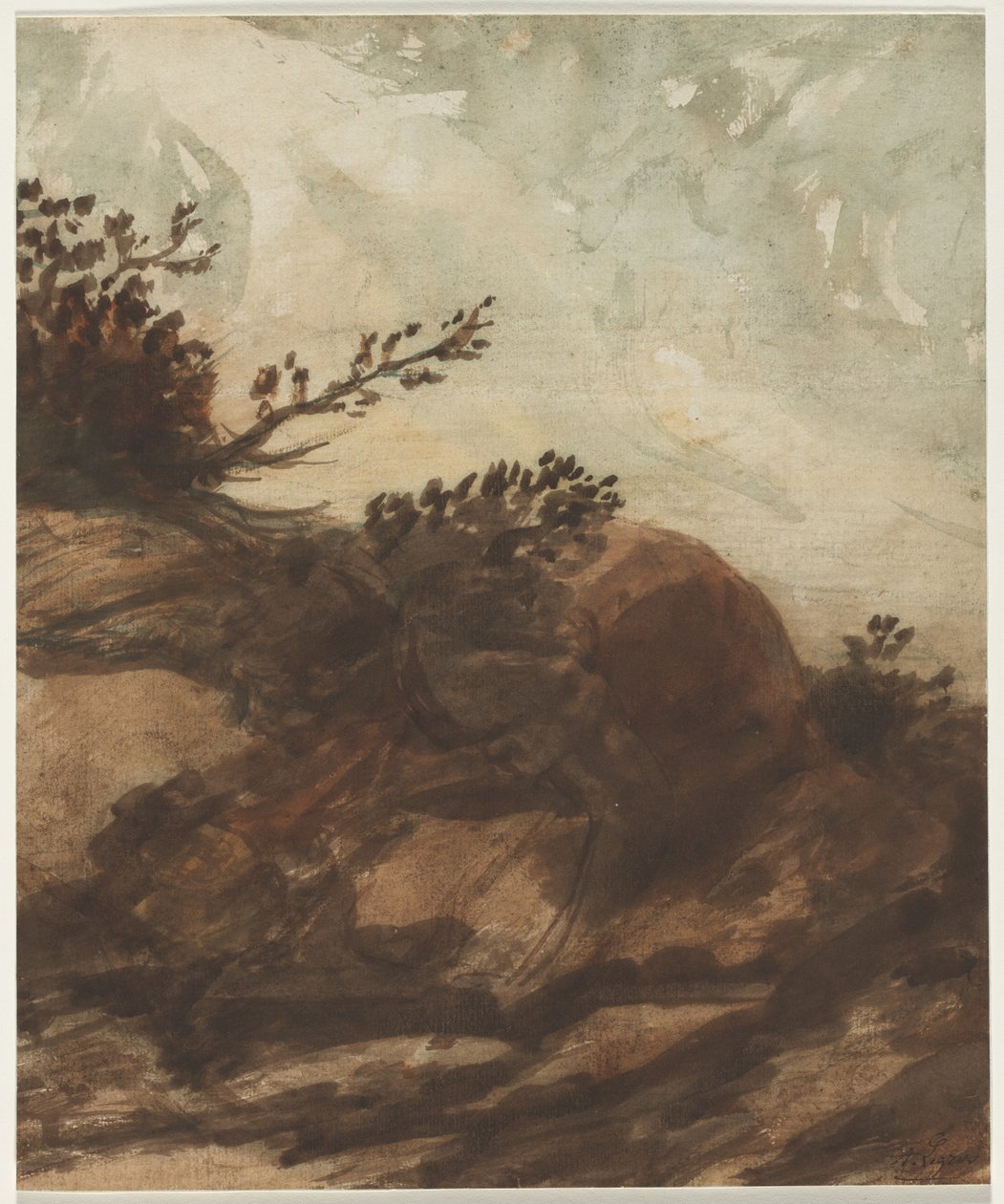 Sunset Over the Hill, 1800-luvun viimeinen puolisko. tekijältä Alphonse Legros