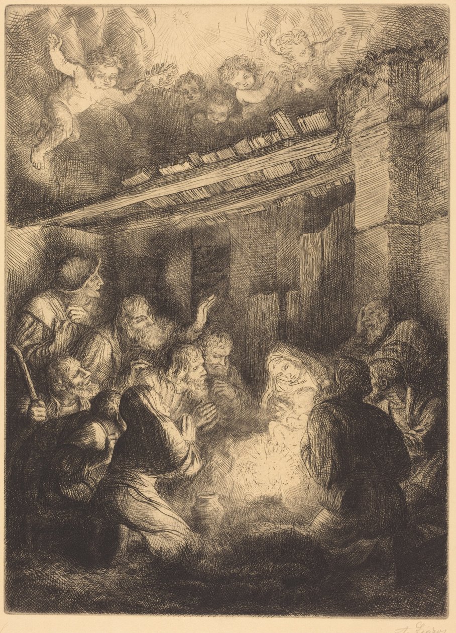 The Adoration of the Shepherds (Paimenien palvonta) tekijältä Alphonse Legros