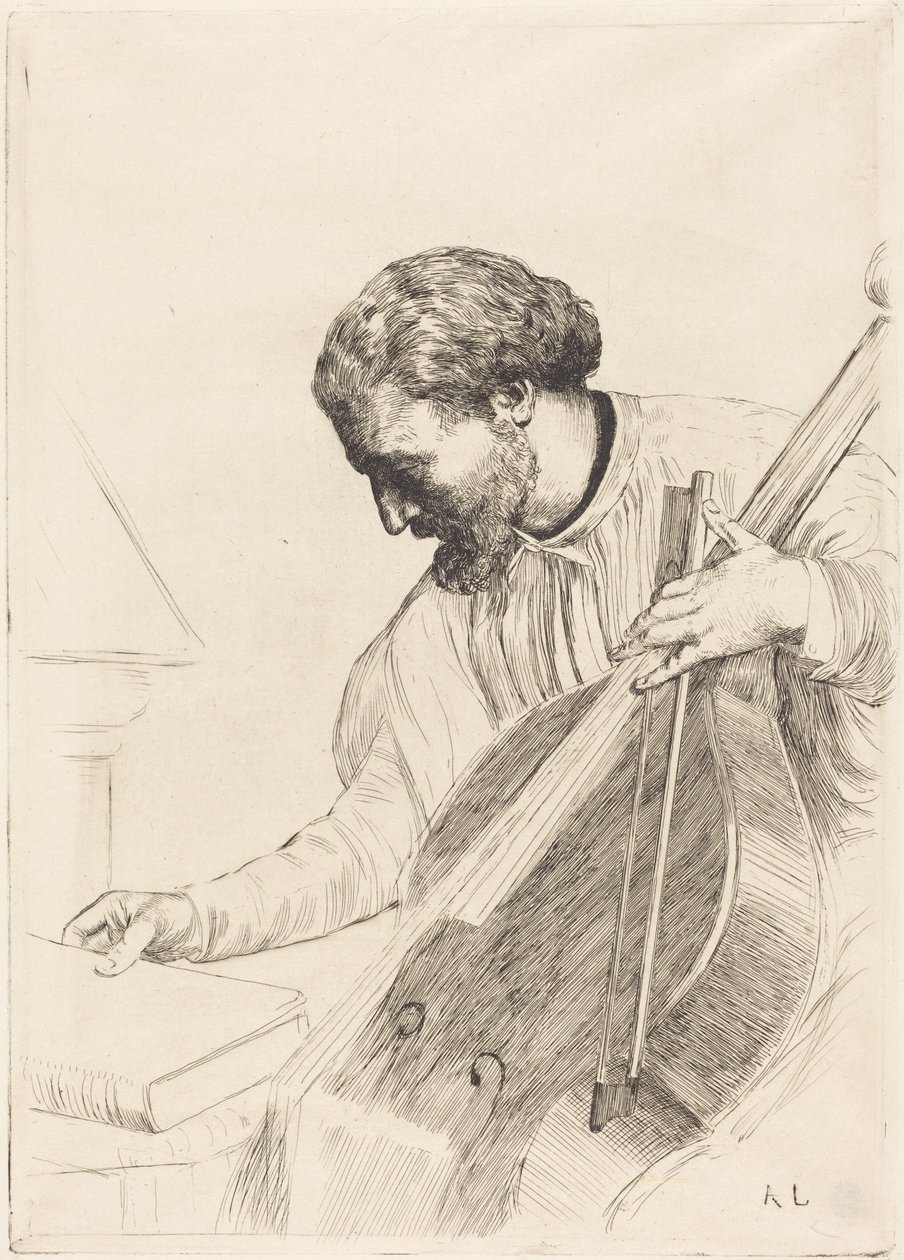 The Bass Player (Kontrabassisti) tekijältä Alphonse Legros