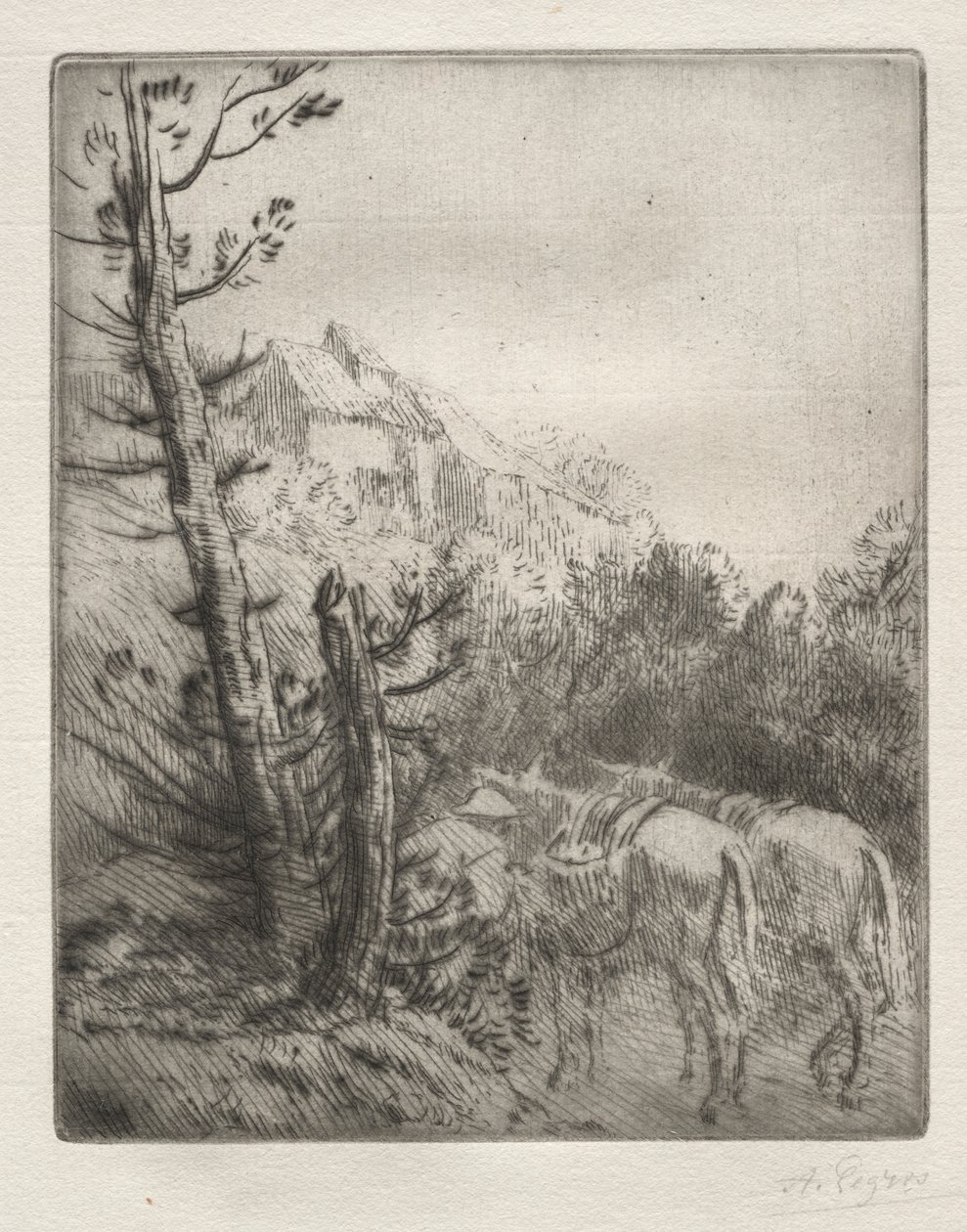 Maatila kukkulalla tekijältä Alphonse Legros