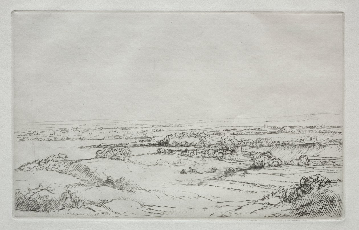 Niitty lähellä järveä (La Plaine Près Du Lac) tekijältä Alphonse Legros