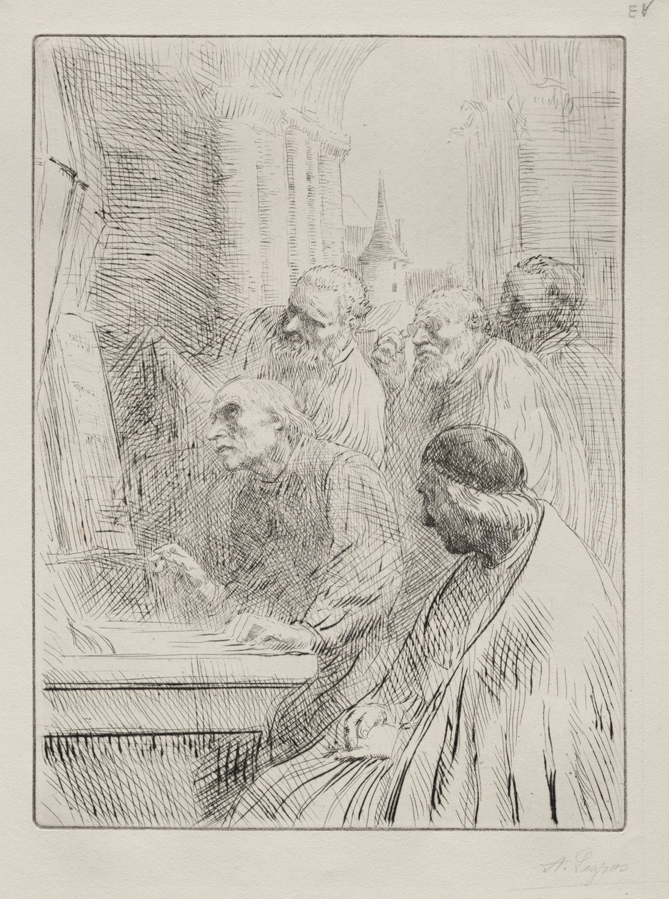 Munkit kirkossa tekijältä Alphonse Legros