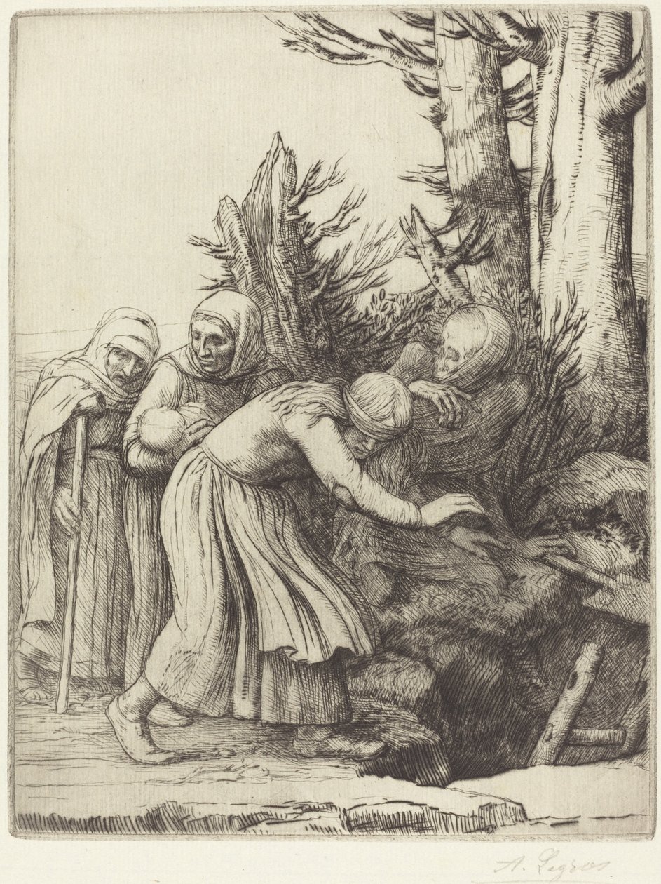 Kuoleman voitto: Kuolema valmistaa asunnon kodittomille (Le triomphe de la Mort: Lamort a preparat une demeure a des abandonnees) tekijältä Alphonse Legros