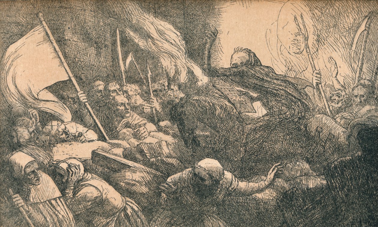 Kuoleman voitto, julistus, vuodelta 1885 tekijältä Alphonse Legros