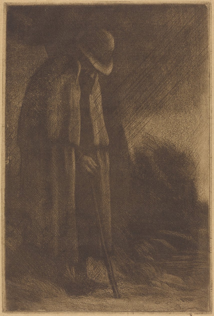 Matkailija hakeutuu suojaan tekijältä Alphonse Legros
