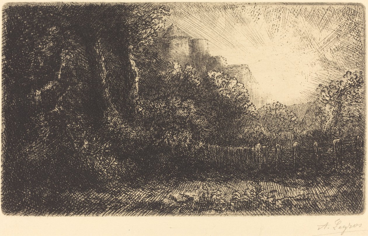Näkymä linnalle (Chateau de Poillet) tekijältä Alphonse Legros