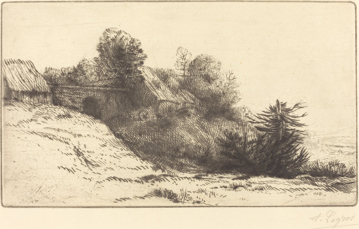 Näkymä tilalle, 2. kilpi Siunattujen maatila. tekijältä Alphonse Legros