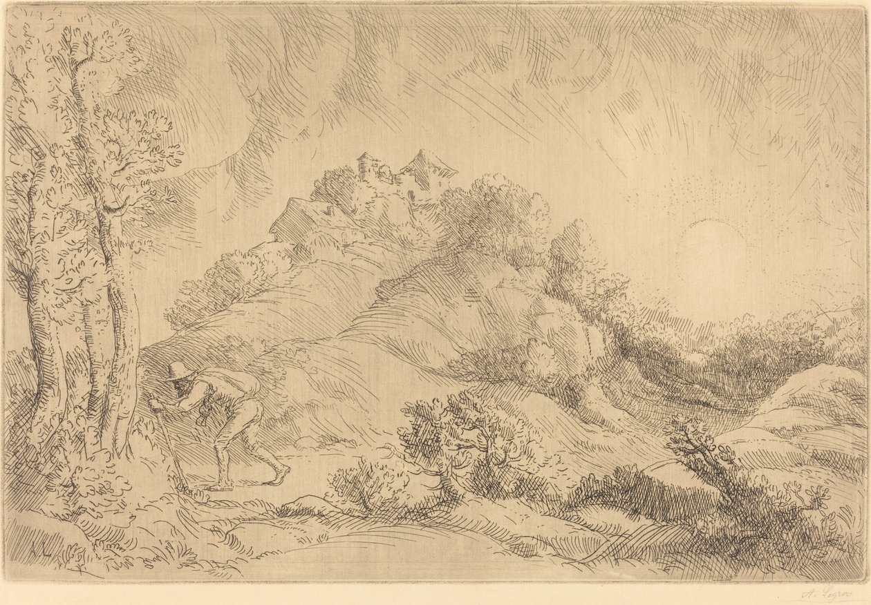 Näkymä La ferme de Beauchampin maatilalle. tekijältä Alphonse Legros