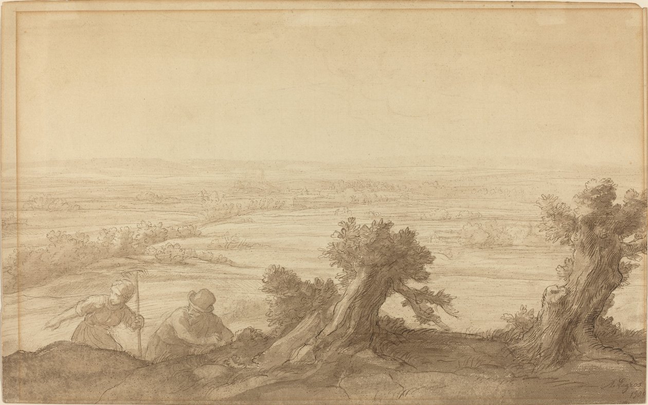 Näkymä Flat Countrylle, 1906. tekijältä Alphonse Legros