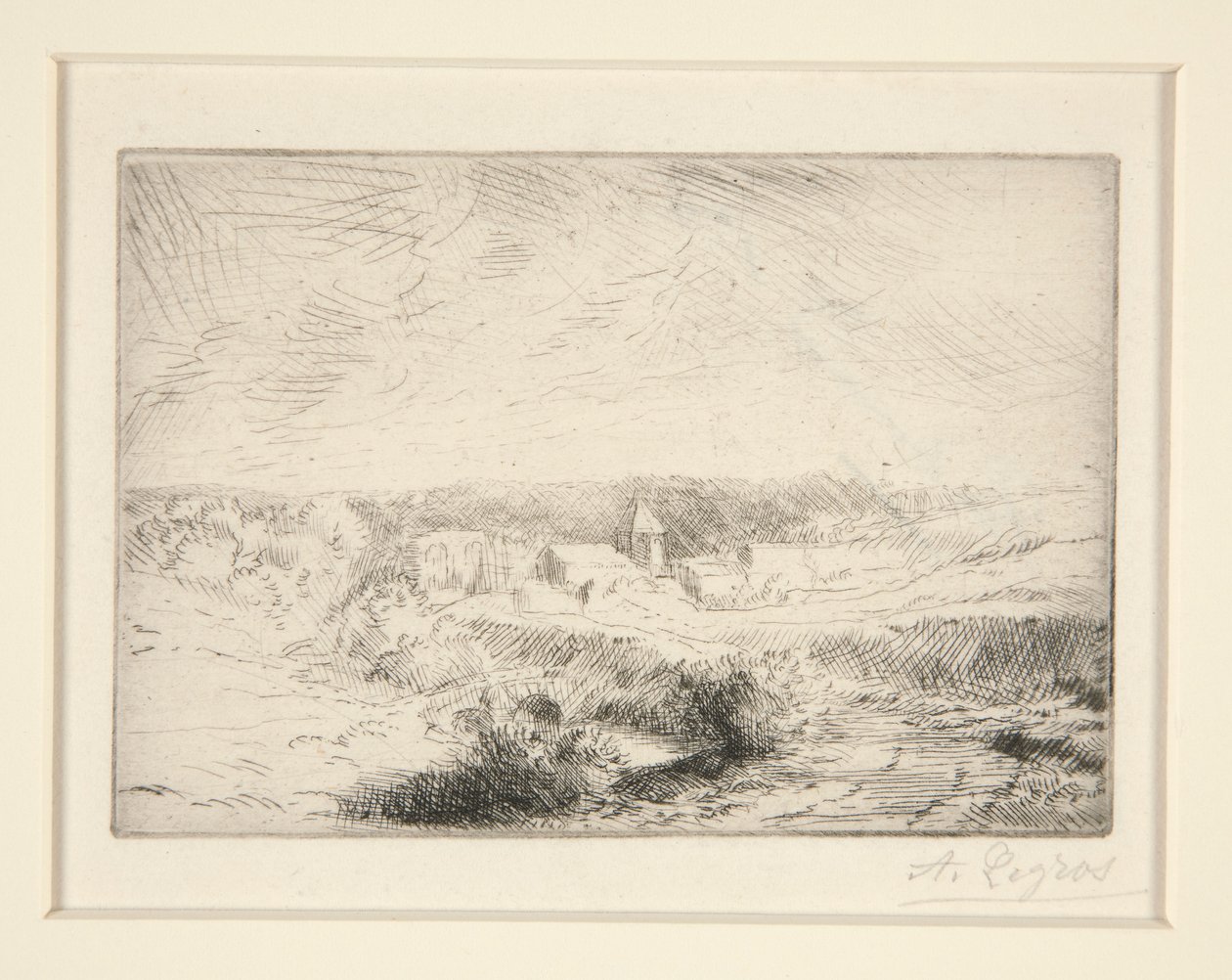 Village de Wimille, pres Boulogne (Wimillen kylä lähellä Boulognea) tekijältä Alphonse Legros