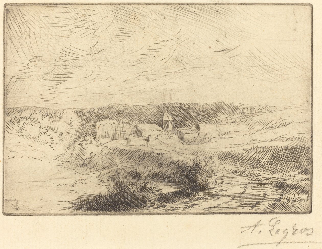 Wimillen kylä, lähellä Boulognea (Village de Wimille, pres Boulogne) tekijältä Alphonse Legros