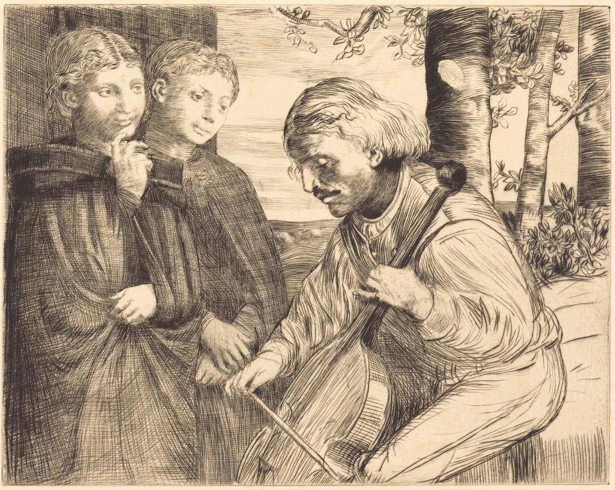 Viol Player (Viulunsoittaja) tekijältä Alphonse Legros