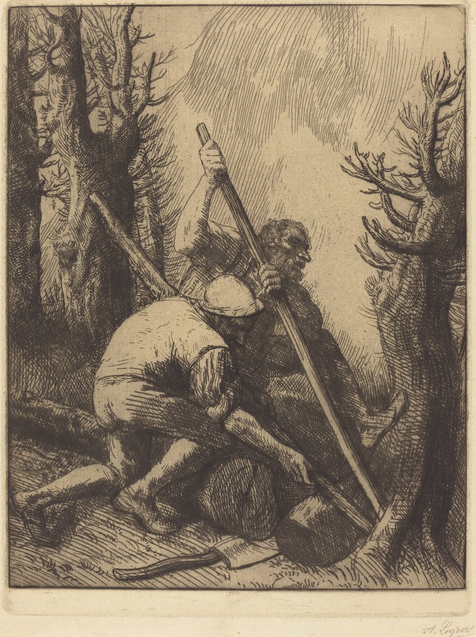 Puunhakkurit, 3. levy Les bucherons. tekijältä Alphonse Legros