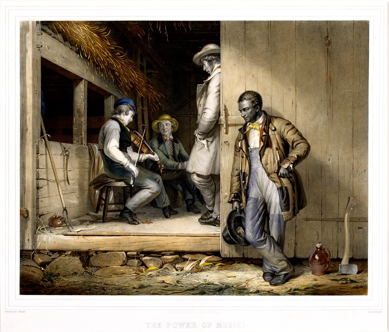 Musiikin voima, 1848 (käsinvärjätty litografia) tekijältä Alphonse Leon Noel