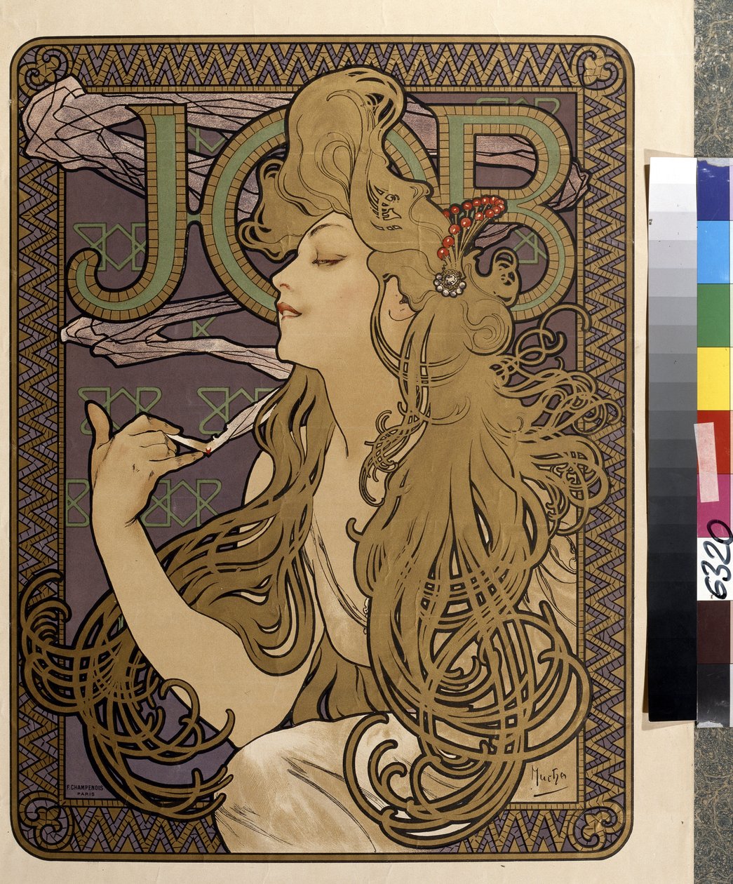 Mainosjuliste ""Työ"" pehmopaperille. Taideteos: Alfons Maria Mucha (Alphonse Marie Mucha tekijältä Alphonse Marie Mucha