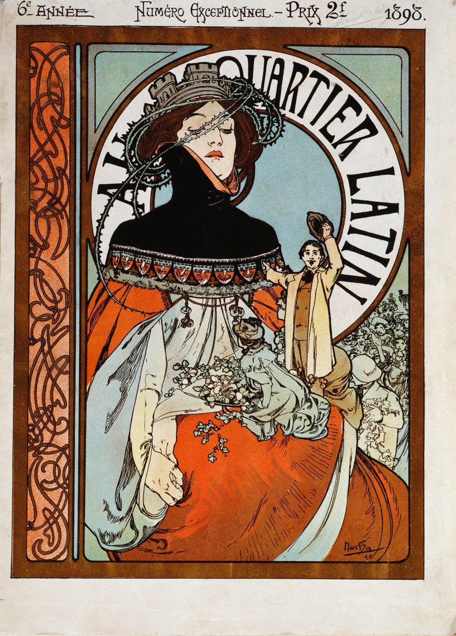 Latinalaisessa korttelissa 1898 tekijältä Alphonse Mucha