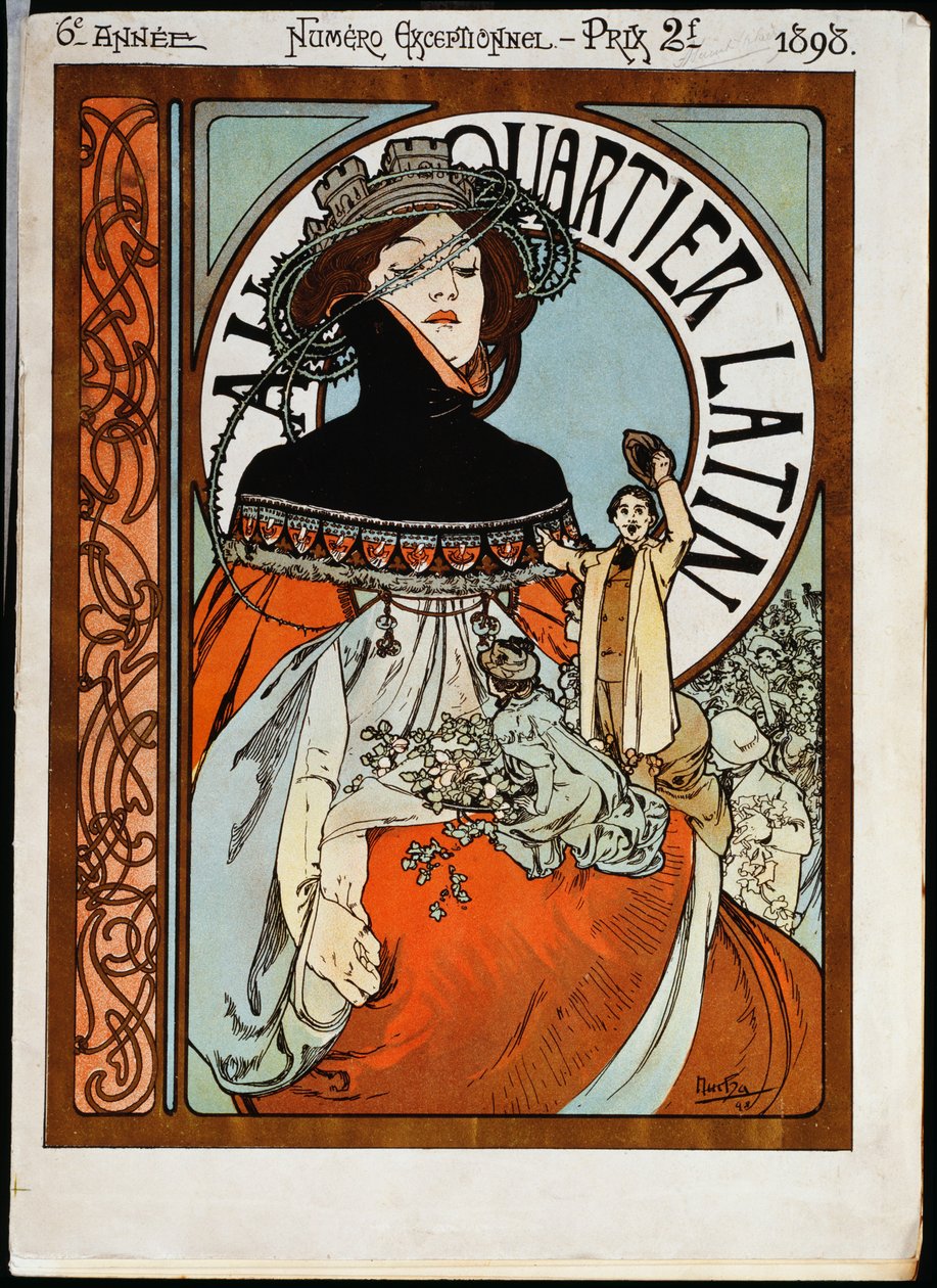 Au Quartier Latin, painanut Paul Dupont tekijältä Alphonse Mucha